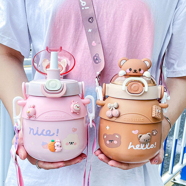 Pot Belly Water Cup Insulation Large Capacity Straw Kettle Portable And Cute - ZEYTONCART