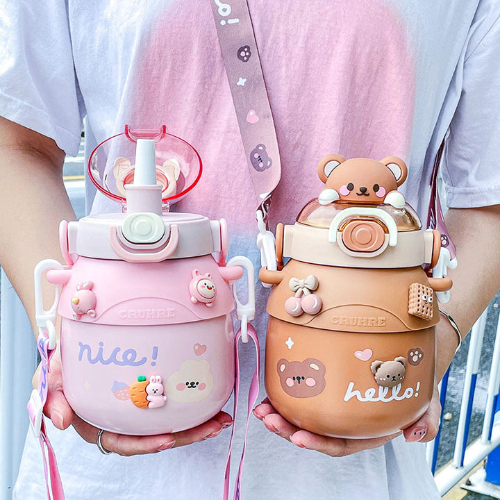 Pot Belly Water Cup Insulation Large Capacity Straw Kettle Portable And Cute - ZEYTONCART