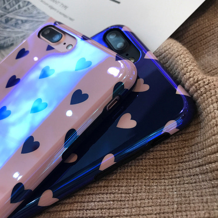 Blu-ray Laser Gradient Case For  Love Heart Phone Cases For Glossy Soft Silicon Back Cover - ZEYTONCART