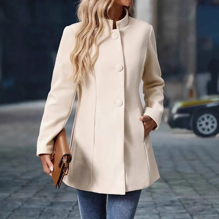 Womens Elegant Single Breasted Coat Long Sleeve Mid Winter Overcoat Work Office Coats - ZEYTONCART