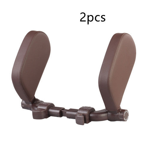 Car headrest pillow Sleep Adjustable Side Car Soft Travel Seat Headrest Auto Leather Support Neck Pillow Cushion car accessories - ZEYTONCART