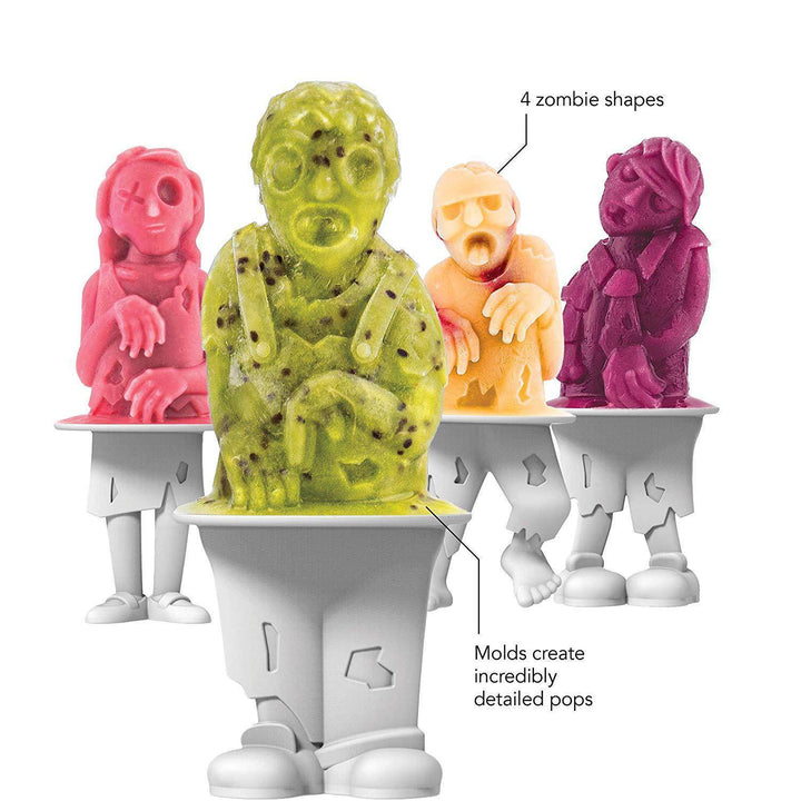 Silicone Zombie Popsicle Mold Skull Ice Cream Mold Popsicle Mold Summer Ice Pop Molds Set of 4 Popsicle Makers with Sticks - ZEYTONCART