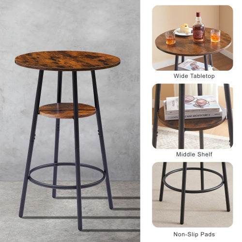 Round Bar Stools With Shelves - ZEYTONCART