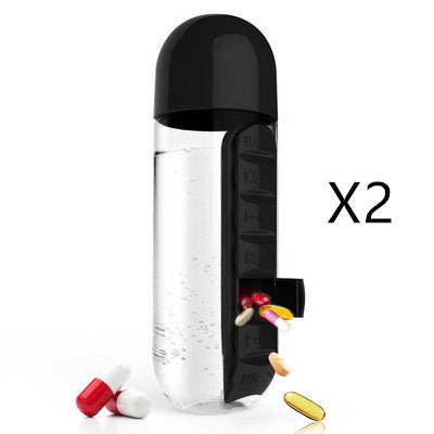 Direct Selling Two-In-One Water Cup Pill Box 7-Day Pill Box 7 Grids Outdoor Easy To Carry Water Bottle One Week With Pill Box Cup - ZEYTONCART
