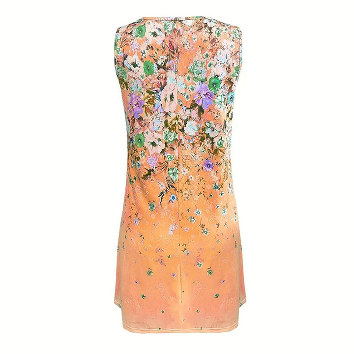 Women's Sleeveless Floral Print Boho Sundress Casual Loose Fit Summer Tank Dress - ZEYTONCART