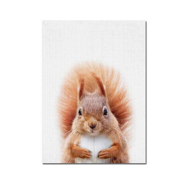 Woodland Nursery Wall Art Animal Canvas Painting - ZEYTONCART