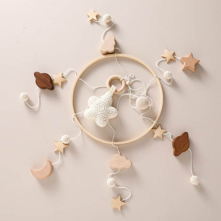 Hand Crocheted Wooden Nursery Wall Hanging - ZEYTONCART