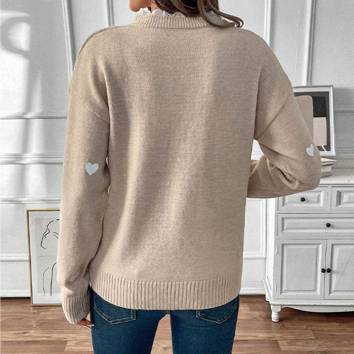 Valentine's Day Clothing V-neck Love Sweater For Women - ZEYTONCART