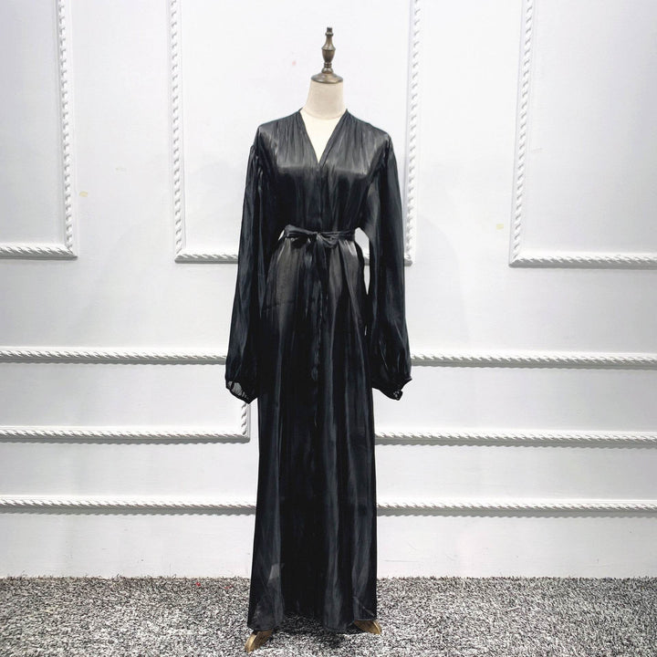 Eid Muslim Abaya Dress Kimono For Women Fashion Shining Silklike Summer Abayas Cardigan Puff Sleeve Dubai Turkey Clothes - ZEYTONCART