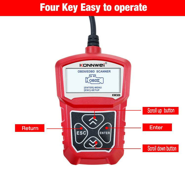 KW310 Car Diagnostic Scanner Scanner Barcode Reader Tool - ZEYTONCART