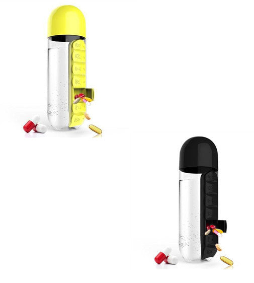 Direct Selling Two-In-One Water Cup Pill Box 7-Day Pill Box 7 Grids Outdoor Easy To Carry Water Bottle One Week With Pill Box Cup - ZEYTONCART