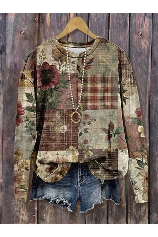 European And American Printing Long Sleeve Casual Top Autumn Winter Sweater - ZEYTONCART