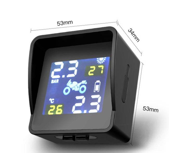 Solar motorcycle tire pressure monitor - ZEYTONCART
