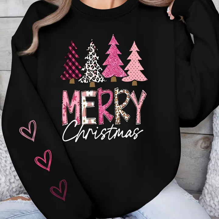 Women's Casual Printed Round Neck Long Sleeve Top - ZEYTONCART