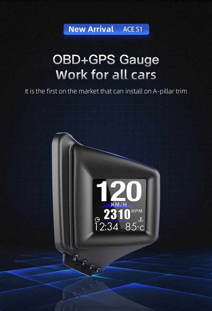 Car Display AP-1 Car HUD Head-up Display OBD GPS Driving Computer Code Table - ZEYTONCART
