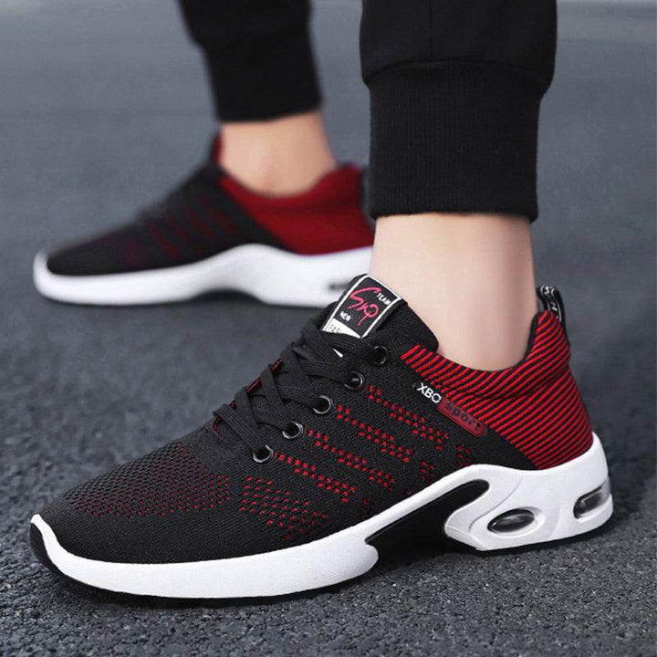 Fashion Mesh Shoes With Striped Design Men Outdoor Breathable  Lace-up Sneakers Csual Lightweight Running Sports Shoes For Men - ZEYTONCART