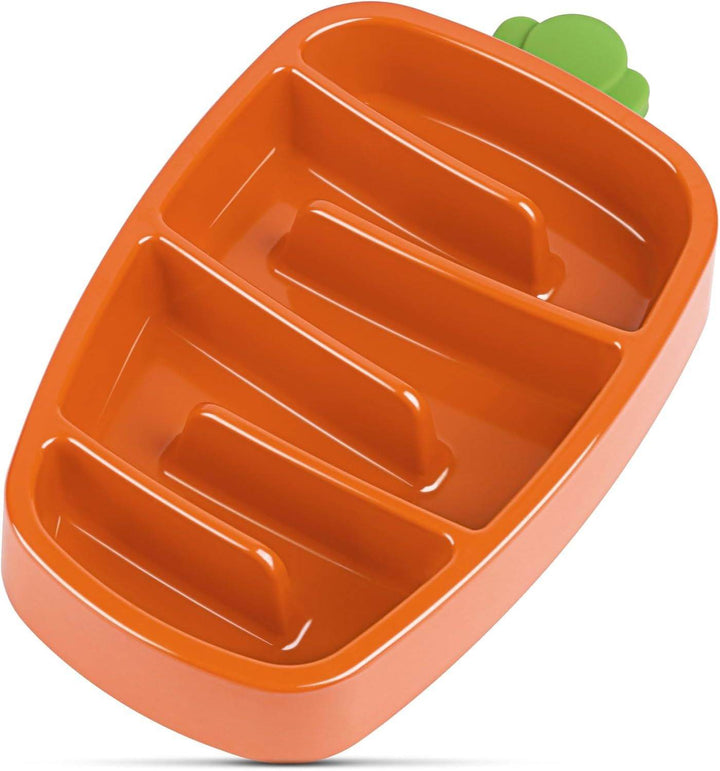 Slow Feeder Dog Bowl, Dog Food Bowl For Small & Medium-Sized Dogs, Carrot Design Dog Bowls,Non-Slip Dog Slow Feeder Bowls, Pet Slow Feeder Bowl For Dry Wet Food - ZEYTONCART