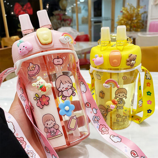 Children's Portable Cute Creative Double-tube Water Cup Two-in-one - ZEYTONCART