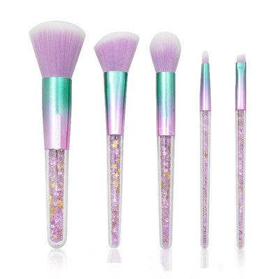 5 transparent handle makeup brushes - ZEYTONCART