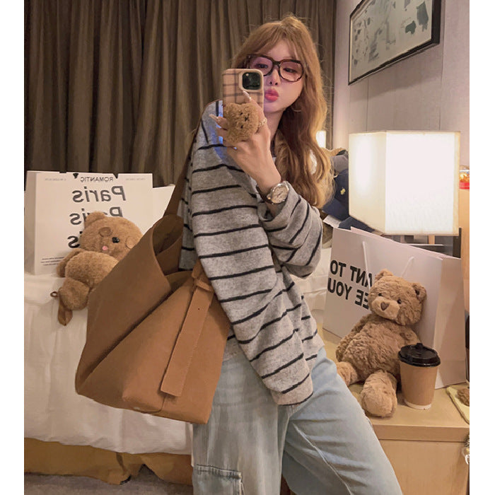 Autumn And Winter Lazy Style Loose Feeling Brushed Base Shirt - ZEYTONCART
