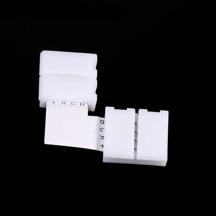 5Pcs L Shape 4pin 10mm Solderless Corner Connectors Adapters For RGB 5050 LED Strip Lights - ZEYTONCART