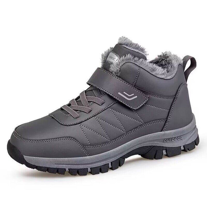 Men's High-top Travel Fleece-lined Warm Hiking Shoes - ZEYTONCART