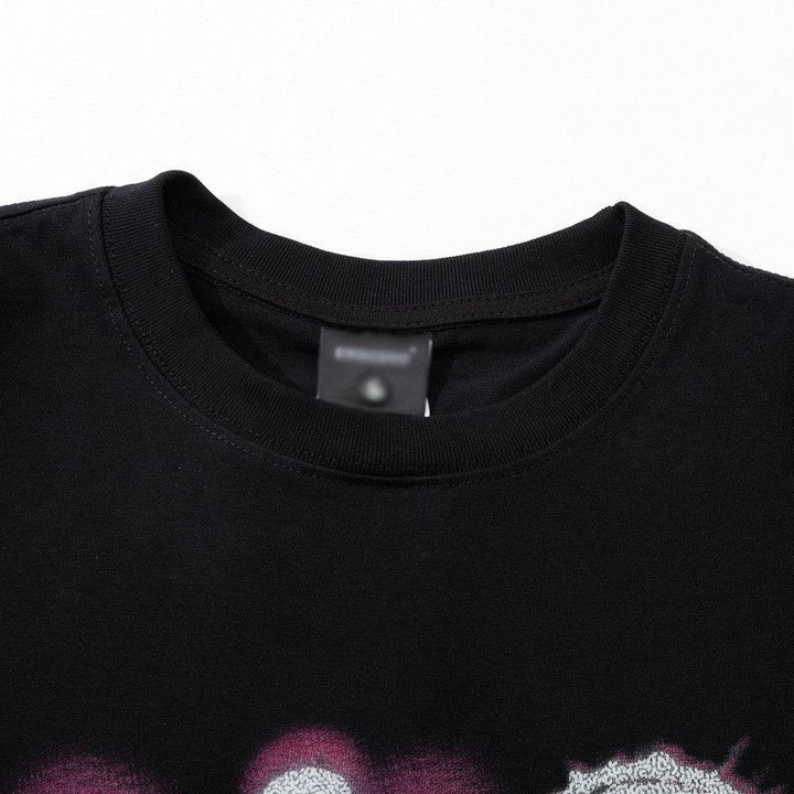Human Shadow Print Short Sleeve Men Clothing Summer - ZEYTONCART