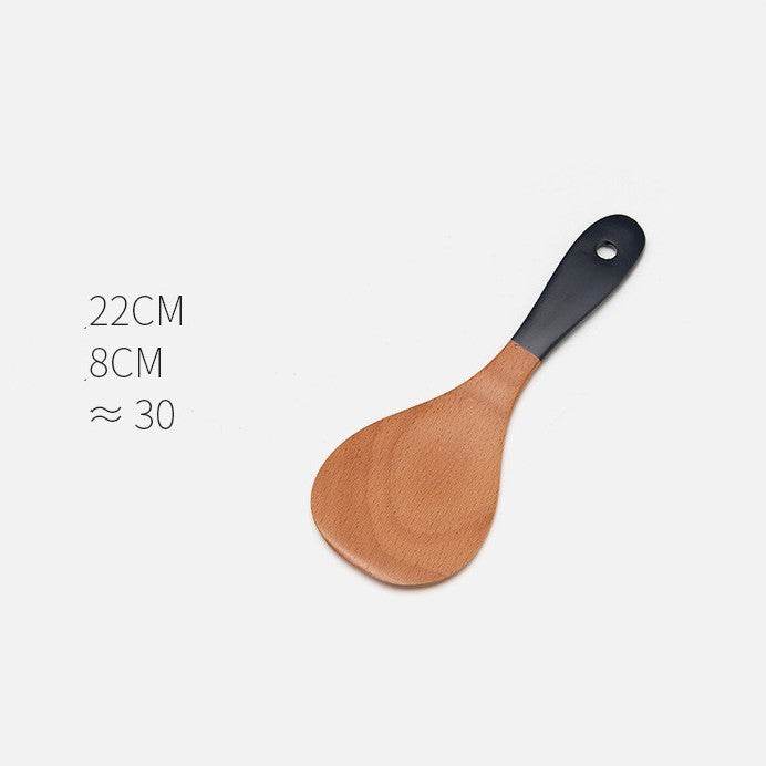 Household Non-stick Wooden Spatula Rice Spoon Wooden Soup Spoon Cookware Set - ZEYTONCART