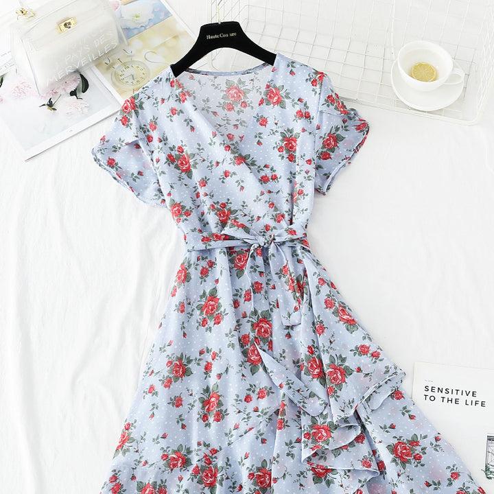 Floral Floral Dress Women's Summer Dress New French Style - ZEYTONCART