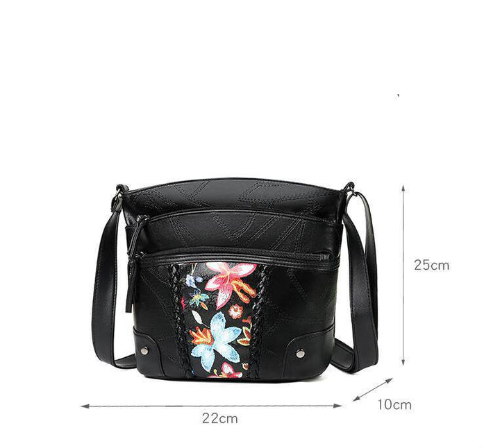 Soft Leather Textured Women's Pouches New Fashion Messenger Bag Mom Shoulder Bag Middle-aged And Elderly Trendy Women's Bags - ZEYTONCART