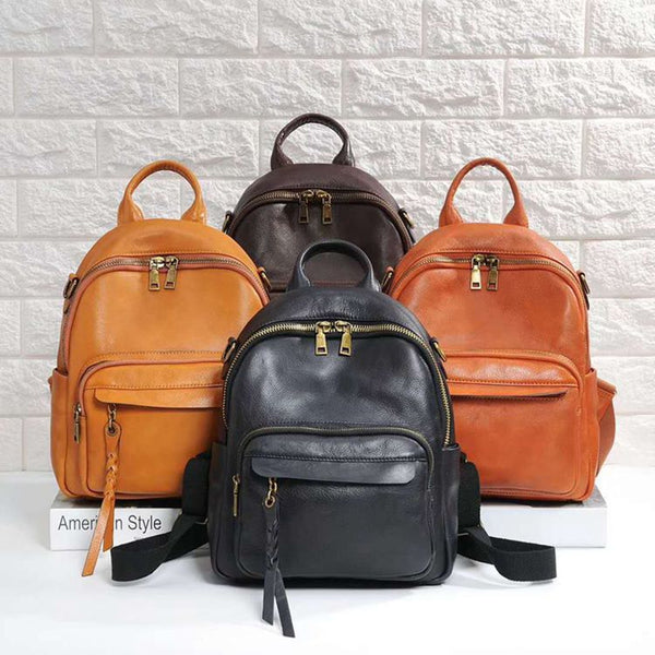 Retro Soft Leather Fashion Backpack - ZEYTONCART