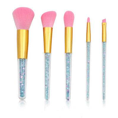 5 transparent handle makeup brushes - ZEYTONCART