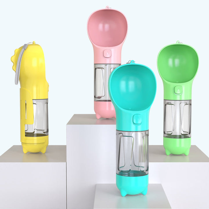Pet Water Bottle Feeder Bowl Garbage Bag Storage Portable Pet Outdoor Travel 3 In 1 Dog Water Bottle - ZEYTONCART