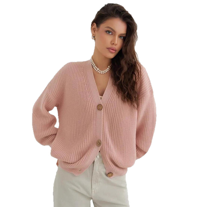 Autumn And Winter Loose Solid Color Knitted Sweater For Women Idle Style - ZEYTONCART