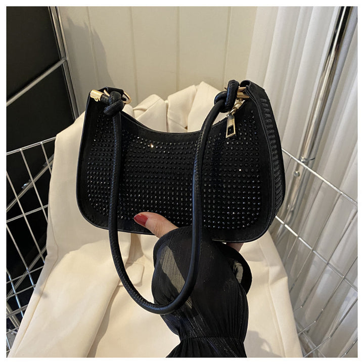 Diamond-embedded Western Style Underarm Bag Fashion Fashion Casual Shoulder Bag - ZEYTONCART