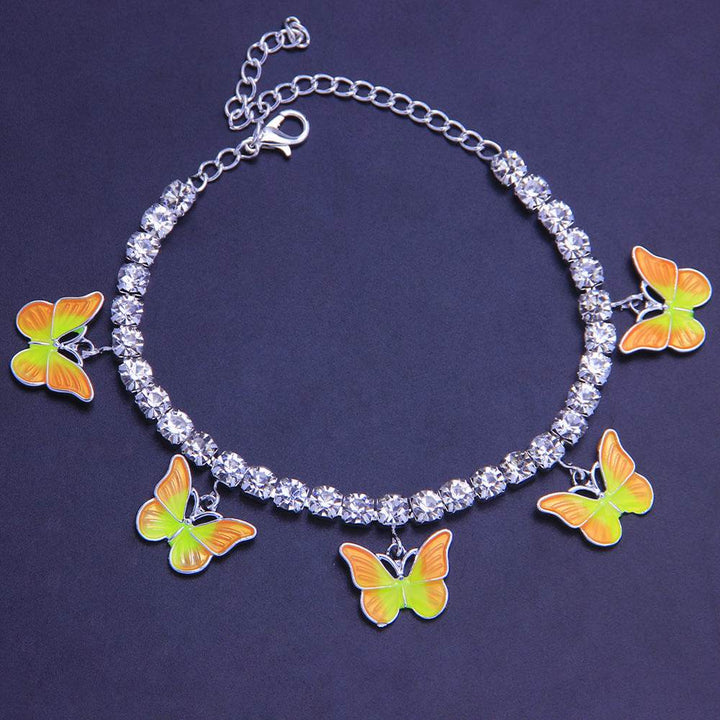 Dreamy Color Butterfly Anklet Drip-painted Beach Footwear - ZEYTONCART