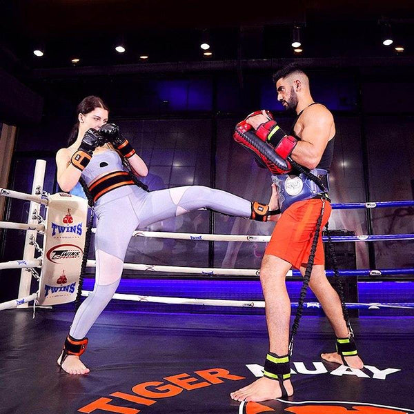 Leg Squat Boxing Combat Training Resistance Bands Fitness Combat Fighting Resistance Force Agility Workout Exercise Equipment - ZEYTONCART