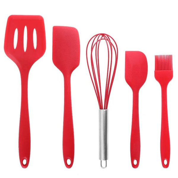 Silicone Kitchenware Non-Stick Cookware Kitchen Utensils Set Spatula Shovel Egg Beaters Silicone Handle Cooking Tool Set - ZEYTONCART