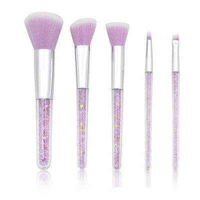 5 transparent handle makeup brushes - ZEYTONCART