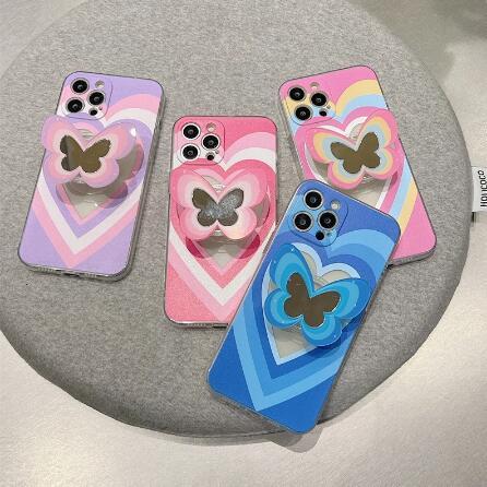 Color Butterfly Stand Silicone Phone Case - ZEYTONCART