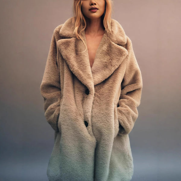 Fall Winter Fashion Artificial Fur Women's Warm Mid-length Coat - ZEYTONCART