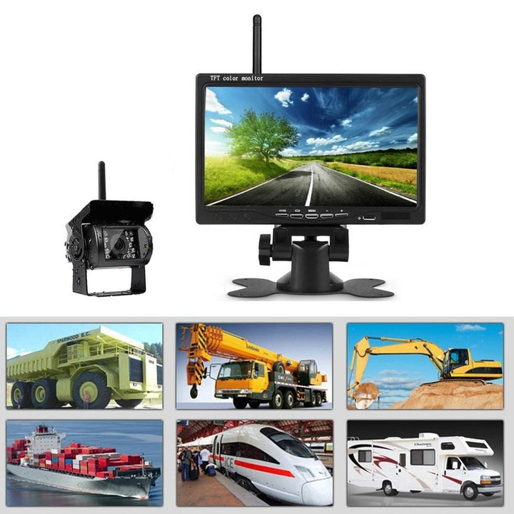 Forklift Truck Harvester 7 Inch Car Wireless Reversing Video Display Camera - ZEYTONCART