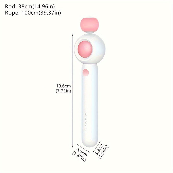 Cat Teaser Stick, Retractable Cat Wand With Replacement Head, Cat Feather Toy, Cat Interactive Toy For Indoor Cats For Relief Boredom And Exercise - ZEYTONCART