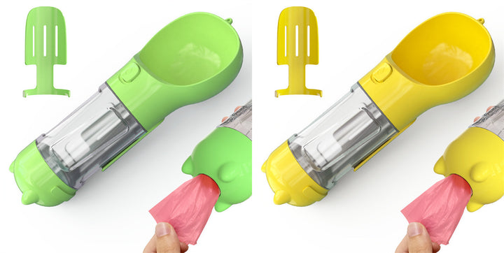 Pet Water Bottle Feeder Bowl Garbage Bag Storage Portable Pet Outdoor Travel 3 In 1 Dog Water Bottle - ZEYTONCART