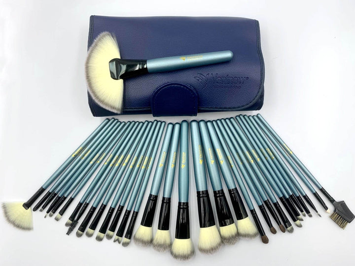32 blue makeup brushes - ZEYTONCART