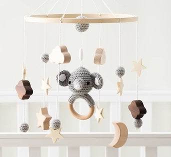 Hand Crocheted Wooden Nursery Wall Hanging - ZEYTONCART