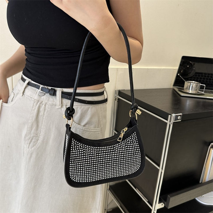 Diamond-embedded Western Style Underarm Bag Fashion Fashion Casual Shoulder Bag - ZEYTONCART