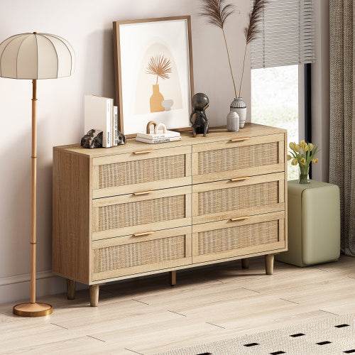 ZytonCart Rustic Rattan Furniture Online Dresser - ZEYTONCART