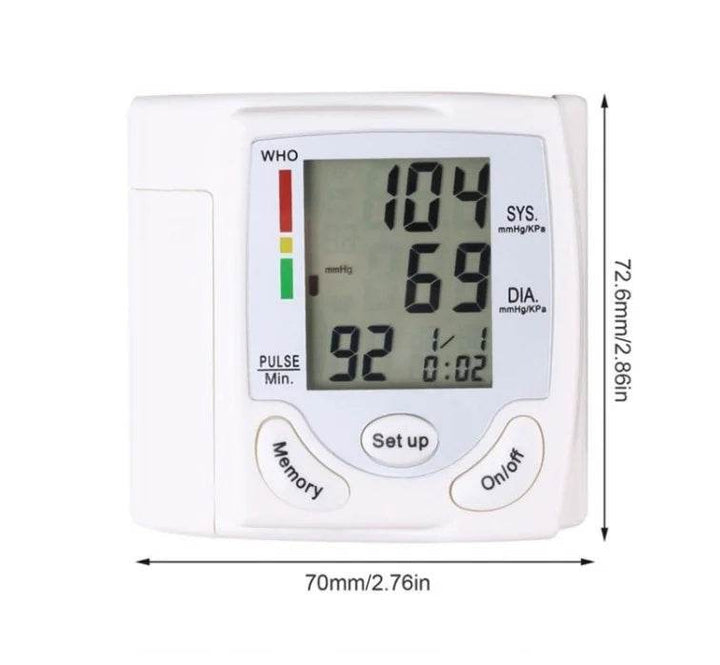 Wrist Blood Pressure Monitor, Fully Automatic Blood Pressure Measuring Device, Electronic Blood Pressure Monitor, Blood Pressure Measuring Device For Elderly People To Measure Hypertension - ZEYTONCART