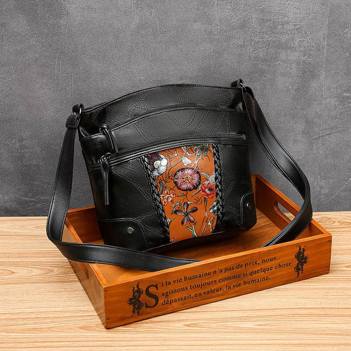 Soft Leather Textured Women's Pouches New Fashion Messenger Bag Mom Shoulder Bag Middle-aged And Elderly Trendy Women's Bags - ZEYTONCART
